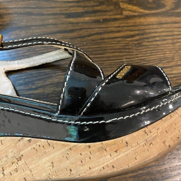 Prada Wedge Sandals Size 8 - Like New - Picture 4 of 8